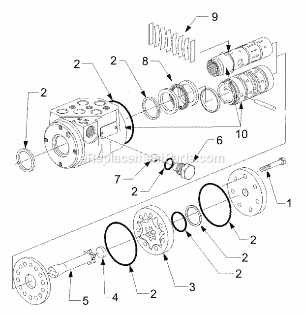 Hydraulic Steering Pump Diagram and Parts List for 3204 14A-641-100 Cub Cadet Lawn Tractor